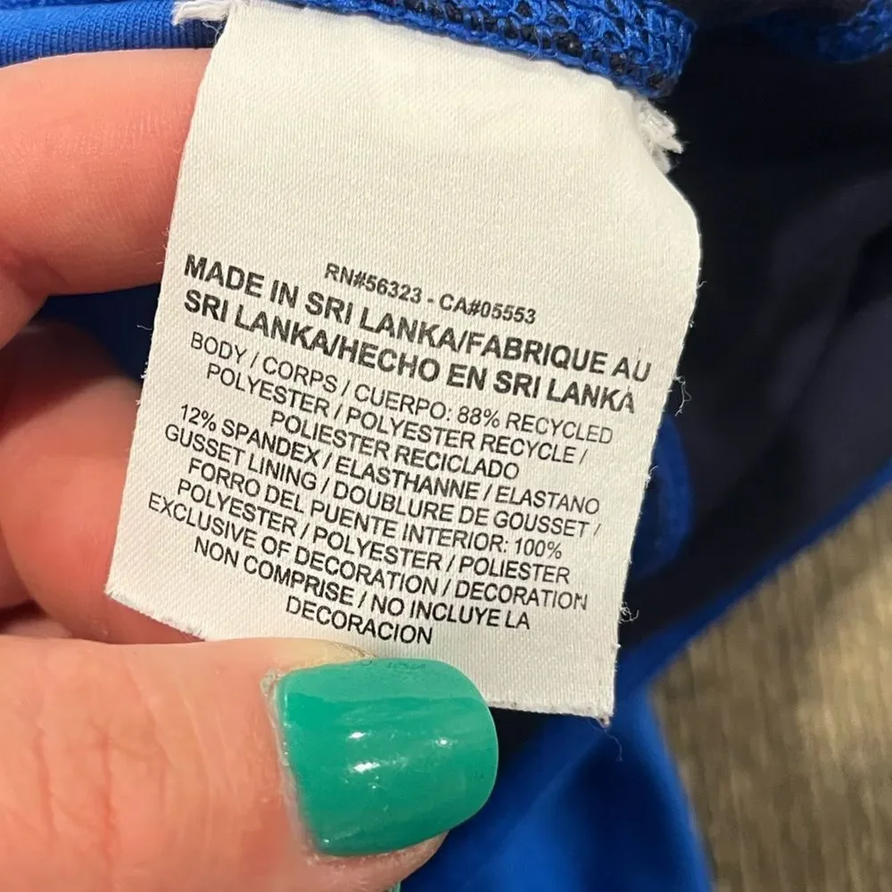 Nike Dri-Fit Capri Leggings High Rise Tight Fit Pull-On Stretch Blue Size M